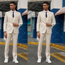 Men's Suits Formal Wedding Groom Business Party Blazer Vest Pants Slim Fit 2 Pec