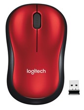 Logitech M185 — mouse wireless rosso