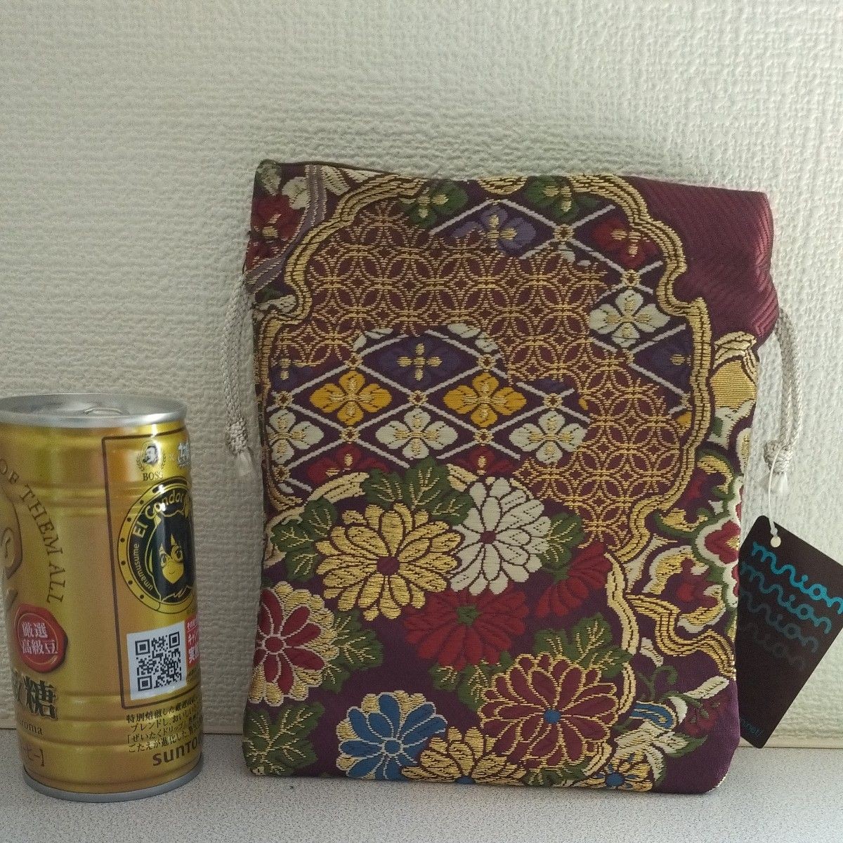 Japanese pattern drawstring purse - image 3