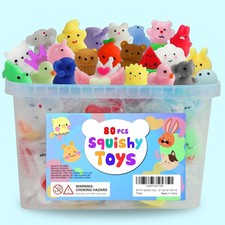 80Pcs Party Favors for Kids 4-8, Kawaii Squishies Mochi Squishy Toy Bulk Fidg...