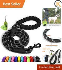 6 FT Nylon Dog Leash - Padded Comfort & Reflective Safety for Dog Owners