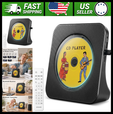 Gueray Portable Bluetooth CD Player with HiFi Speakers, FM Radio, USB-C