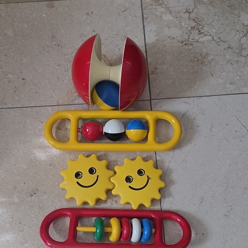 Vtg Ambi/Nibbler Multicolor Rattle Ball Rock n’ Roll Hand-Eye Coord Motor Skills