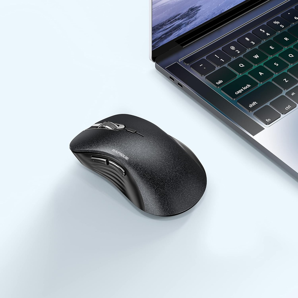 Wireless Mouse, 2.4G Silent Computer Mice with USB Receiver & Type-C ...