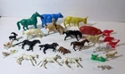 Vinatge 1970's Farm Animal Toys Lot of 25 Marx Horses Cowboy Cow Donkey