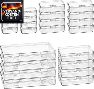 Mini-Aufbewahrungsboxen Set 24 Stück für Schmuck Bastelkleinteile transparent