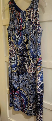 Joseph Ribkoff Dress Sz 8 Stretch Paillettes Sleeveless Colorful Packable - Picture 9 of 14