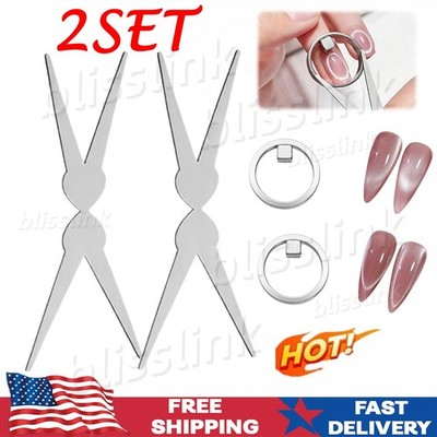 2x New Ring-Shaped Cat-Eye Magnet,Professional Nail Art,For 3d Cat Eye Effect