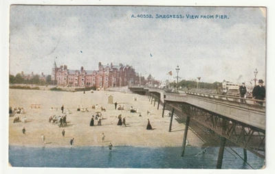Old Postcard of Skegness, View from Pier - Image 1 of 2
