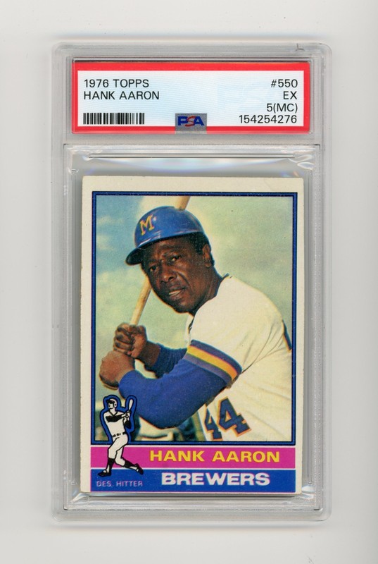 1976 Topps Hank Aaron #550 PSA 5 (MC) EX Milwaukee Brewers HOF