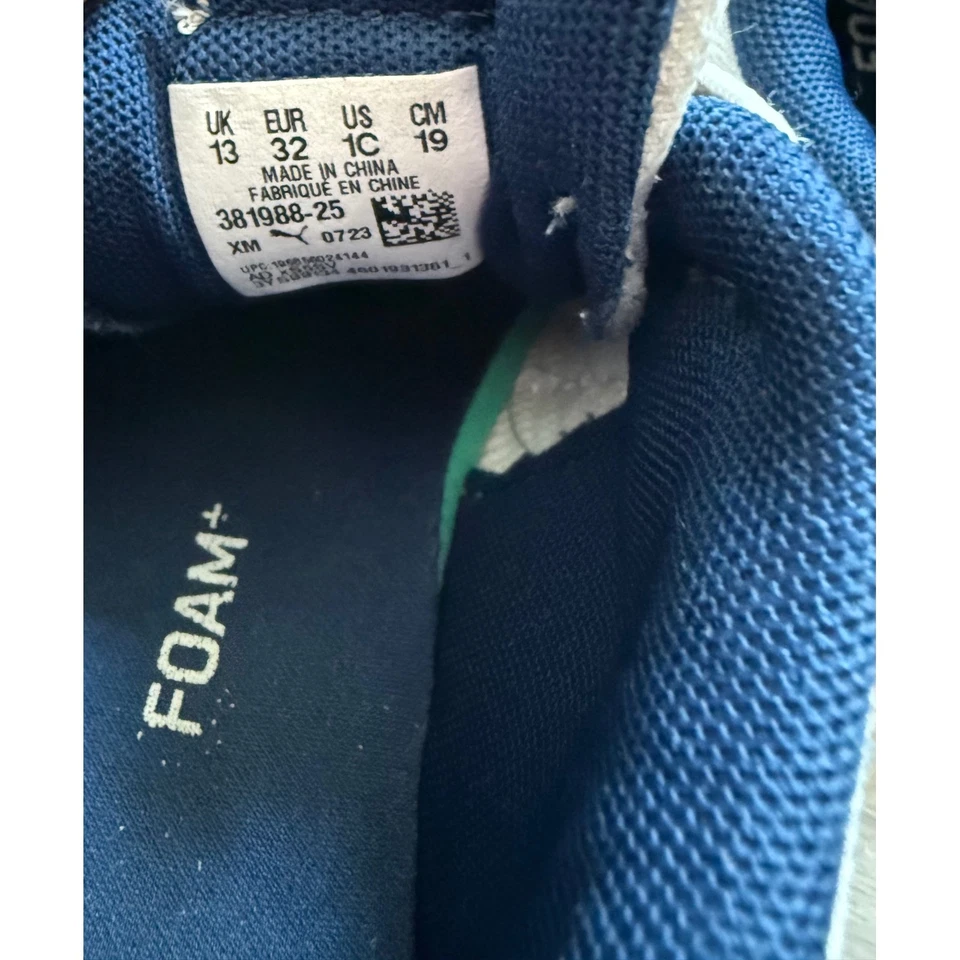 Tênis Puma Cinza Infantil UE 32 EUA 1C Reino Unido 13 Amarelo Acento Sapatos Casuais - Imagem 4 de 4