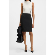 HUGO BOSS Vilea Skirt Womens 8 Black Virgin Wool Pencil Classic Office Corpcore