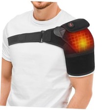 Cordless Shoulder Heating Pad, Heated Shoulder Brace for Rotator Cuff Black