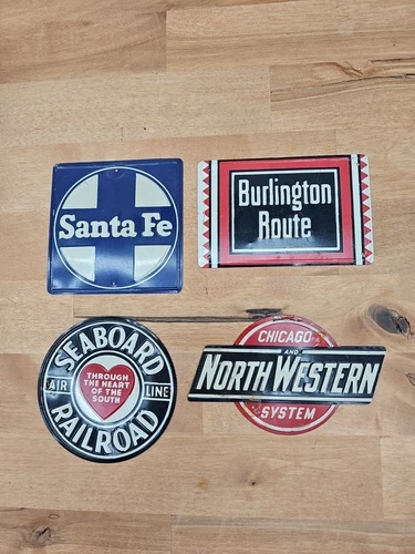 Lot of Vintage 1950’s Railroad Post Cereal Tin Sign Train Metal