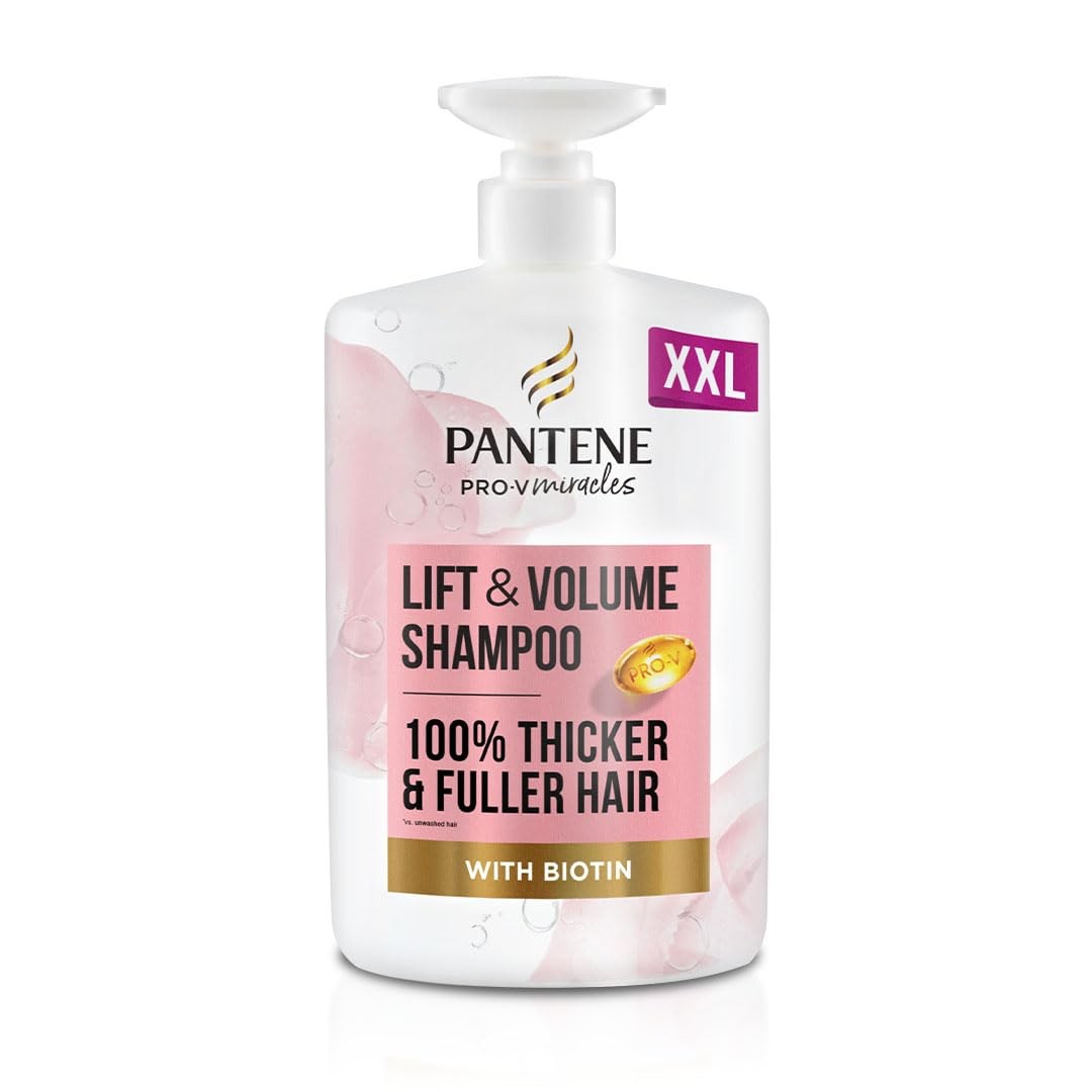 Pantene Lift'N'Volume Thickening Shampoo with 1 l (Pack of 1), Rosered