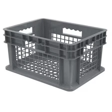 Akro-Mils 37208Grey Vented & Stackable Straight Wall Storage Container, 6.7