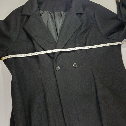 Cappotto invernale nero misto lana manica lunga doppiopetto donna soprabito taglia 3X - Foto 8 di 13