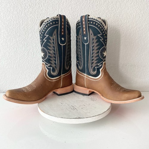 Lane Rodeo Houston Herren Cowboystiefel Größe 13B Braun Leder Western Stumpfe Spitze - Bild 7 von 11