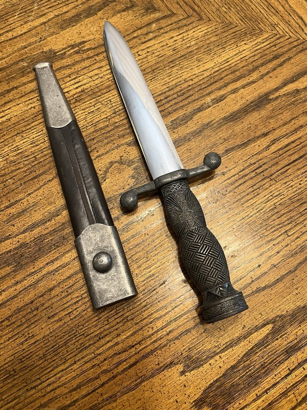 Vintage Ornate Cross Decorative Highlander Dagger With Sheath 