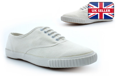 Lace Up Kids White Plimsolls Vans Atwood Lace-Up White Canvas Kids