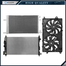 Electric Radiator Condenser Cooling Fan Kit For 2011-2015 2016 Buick LaCrosse