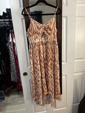 Nine West Orange and White Hi Lo Dress