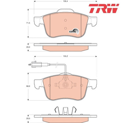 Brake Pad Set, disc brake TRW GDB1647