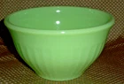 7" Jadeite Green Fire King Glass Bowl Ribbed Banded Kitchenware Mixing Nest Dish