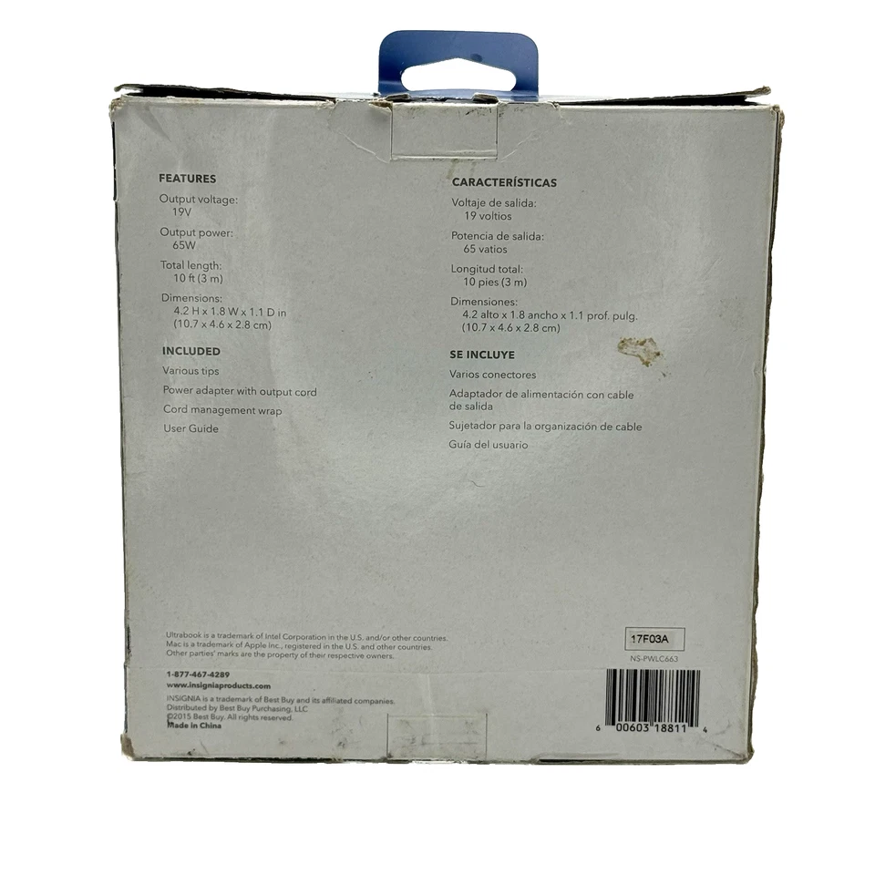 Insignia 65W Ultrabook Laptop Charger AC Adapter w/ Surge Protection Used - Image 2 of 4