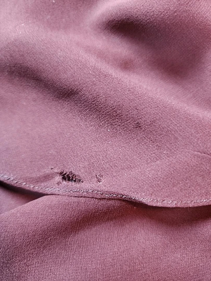 A.J. Vestido de baile Bari vintage anos 90 bronze frisado comprimento do chão seda 2 camadas trompete - Imagem 3 de 4