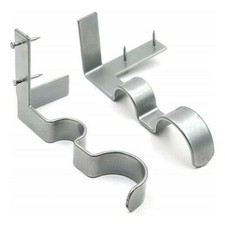 2PCS Metal Single Hang Curtain Rod Holders Into Window Frame Rod Bracket
