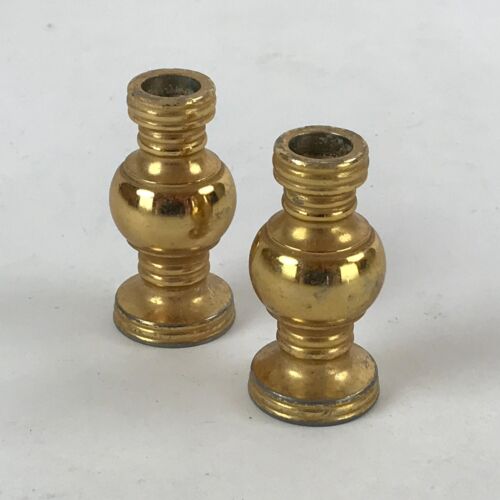 Japanese Buddhist Altar Fitting Brass Flower Vase Vtg 2pc Set Butsugu Gold BA109