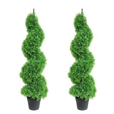 2 Pack 43in Faux Tree Spiral Tree Outdoor Artificial Tropical Plant Trees Decor