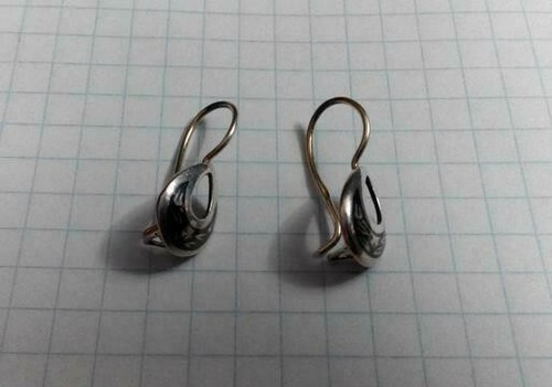 Vintage Soviet Kubachi Earrings Silver Stamp 875 Star gilding Women Fashion Ussr - Picture 10 of 10