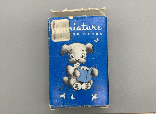 Baraja de colección de cartas en miniatura en caja NOS sello fiscal sellado perro años 50 60 - Imagen 3 de 4