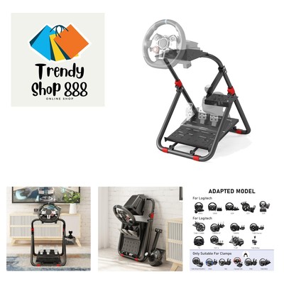 Racing Wheel Stand Foldable Racing Simulator Cockpit Adjustable Steering Whee...