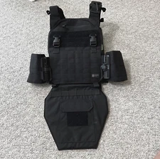 Prime Armor Warrior 3.0 Plate Carrier LARGE Vest Black NIJ IIIA Groin Protection