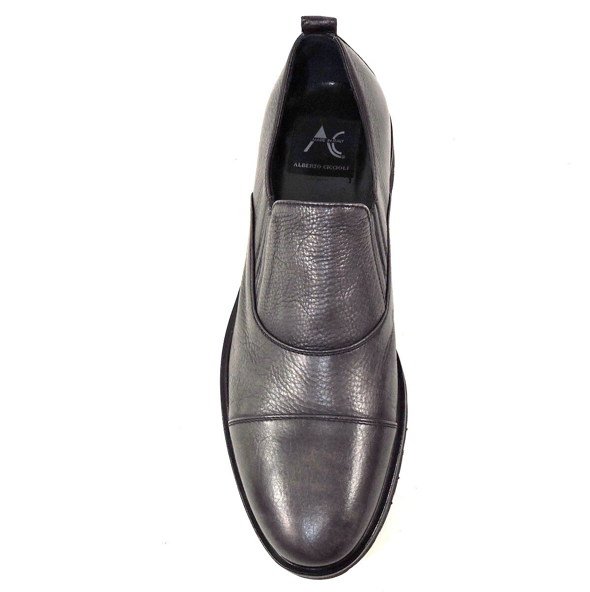 ALBERTO CICCIOLI ?? MEN\'S BLACK CHALC  SOFT LEATHER COMFORT LOAFERS Amazon.com | Alberto Ciccioli Men main image 4
