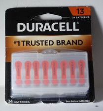 Duracell 13 -24 Hearing Aid Batteries Zinc Air 1.45V EXPIRED 03/2023 4 yrs