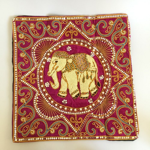 pillow cover case thai Vintage embroidered elephant flower handmade - Picture 67 of 193