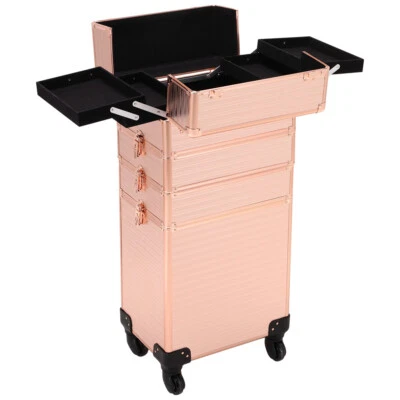 OUTDOOR-SELECTION Large Makeup Cosmetic Hairdressing Case Trolley Vanity Storage Box on Wheels UK