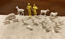 Vintage 1950 s Marx Farmer Wife W/18 Rubber/Plastic Animal Playset Toy Figures