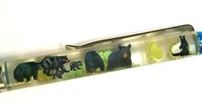Colorado Floaty Pen Moving Mother Bear with Cubs Double Sided See Through Vtg