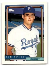 1992 Topps #342 Tim Spehr    Kansas City Royals Baseball Cards EX/NM ID:55842