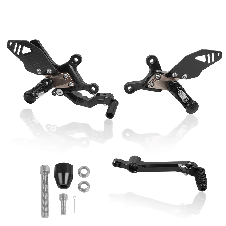 For Yamaha MT 09 XSR900 GP 2024-2025 Carbon Fiber Adjustable Rearsets Footpegs Foto 4 de 4