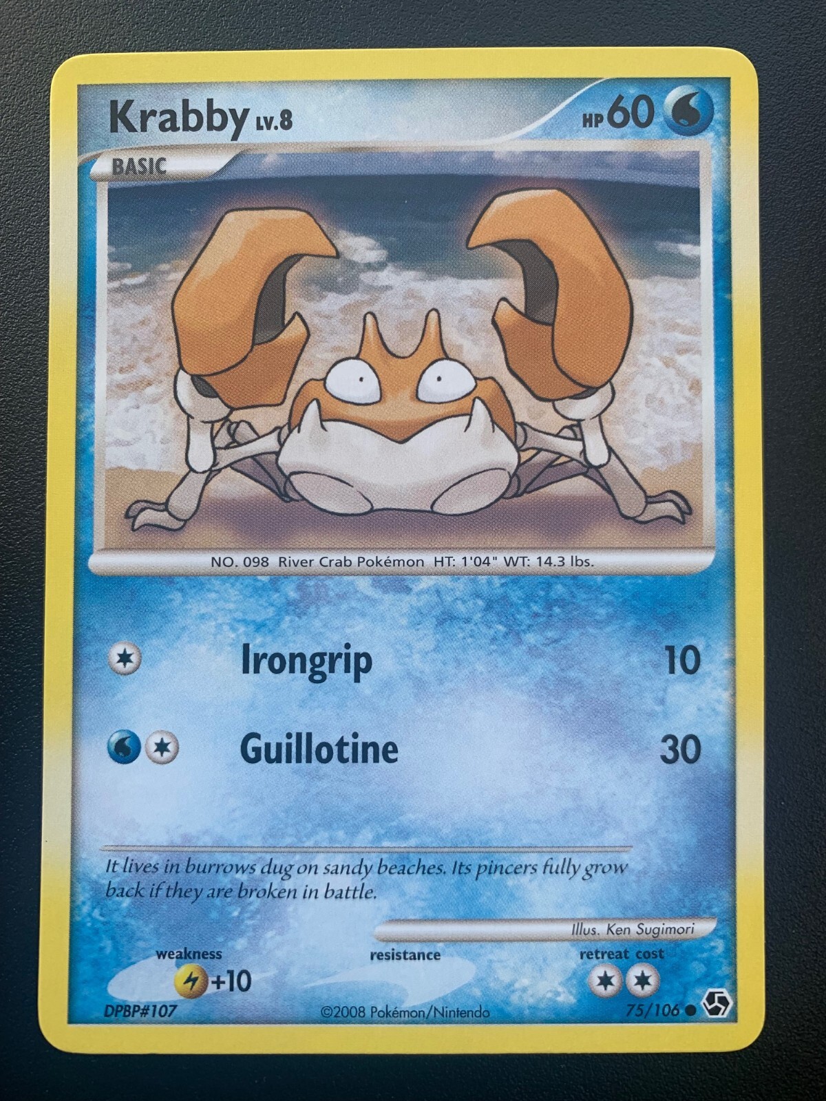 Krabby Great Encounters 75/106 Regular Common Pokemon Trading Card