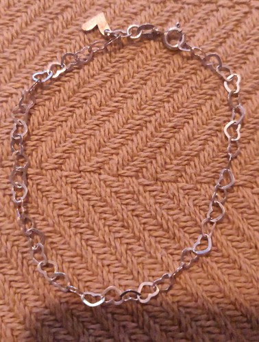 Sterling Silver JC heart link bracelet 8"