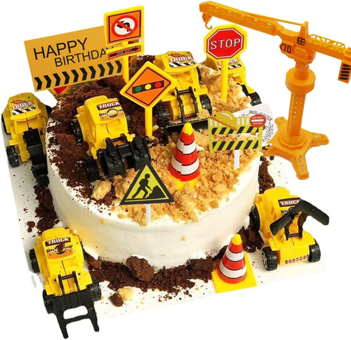 18 PCS Construction Cake Toppers Vehicles Cake Decoration Set Excavator Tower Cr - Picture 9 of 12