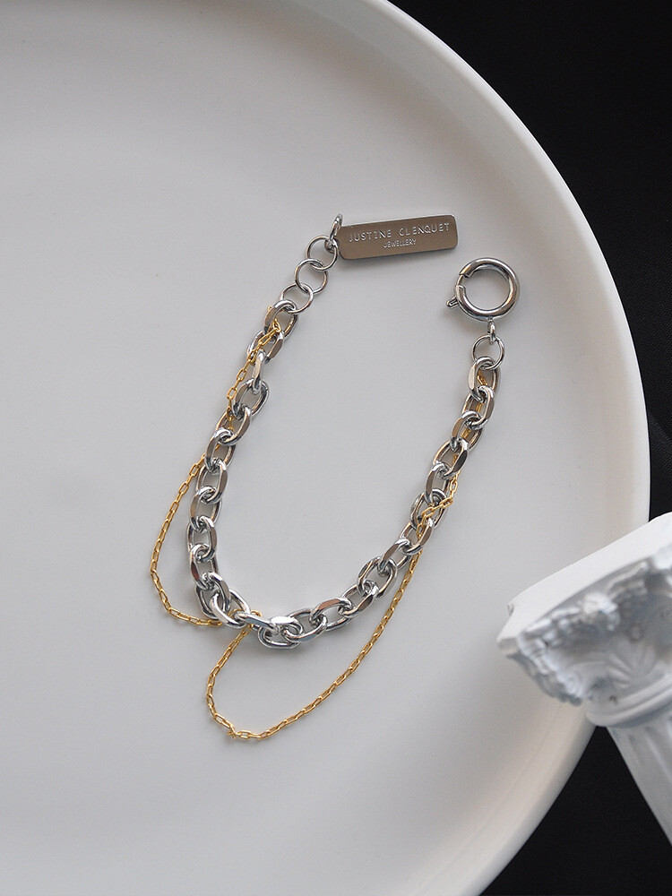 送料関税込☆Justine Clenquet Lauren bracelet Bracelet Justine Clenquet Design Dual Chain Brass Plated