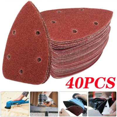 UNBRANDED / GENERIC 40X Abrasive Sanding Sheets For Bosch PSM 100A Detail Palm Sander 60-240 Grit UK
